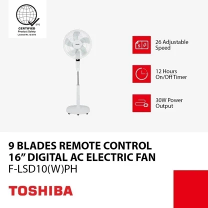 Toshiba Digital Electric Fan (Stand Fan) 9 Blades