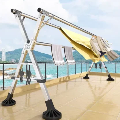 Hanger Stand Stainless Sampayan Foldable Clothes Drying Rack Laundry Rack For Indoor Outdoor - Image 3