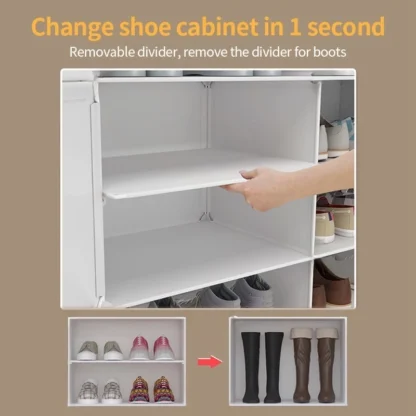 Shoe Cabinet Shoe Rack Clear Plastic Dustproof Stackable Double Capacity StorageBoxes - Image 9