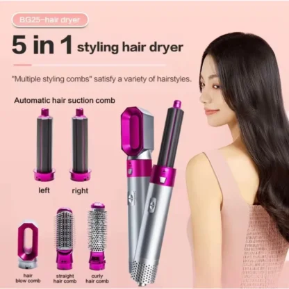 Hair Styler 6 in 1 Hair Curler Automatic Hair Straighteners Electric Hair Styler Hair Dryer - Image 7