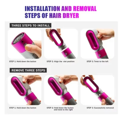 Hair Styler 6 in 1 Hair Curler Automatic Hair Straighteners Electric Hair Styler Hair Dryer - Image 4
