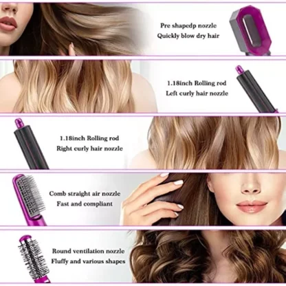 Hair Styler 6 in 1 Hair Curler Automatic Hair Straighteners Electric Hair Styler Hair Dryer - Image 5