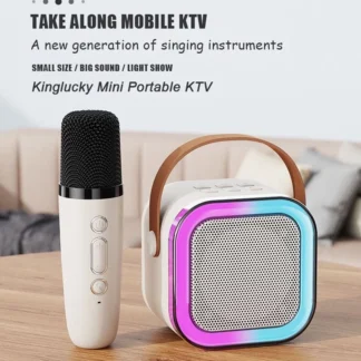 Wireless Karaoke Speaker With Karaoke Bluetooth Microphone K12 Home KTV Karaoke Machine RGB Light Portable