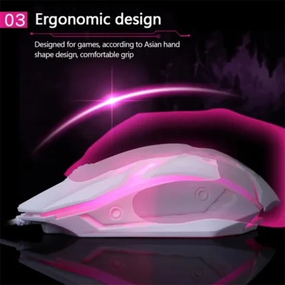 USB Wired Gaming Mouse, LED RGB Ergonomic 1200dpi 3 Buttons, Mute Desktop Computer Office Optical Mouse Pc Accessories - Image 6